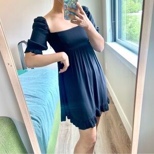 Aritzia Wilfred puff sleeve square neck dress size S